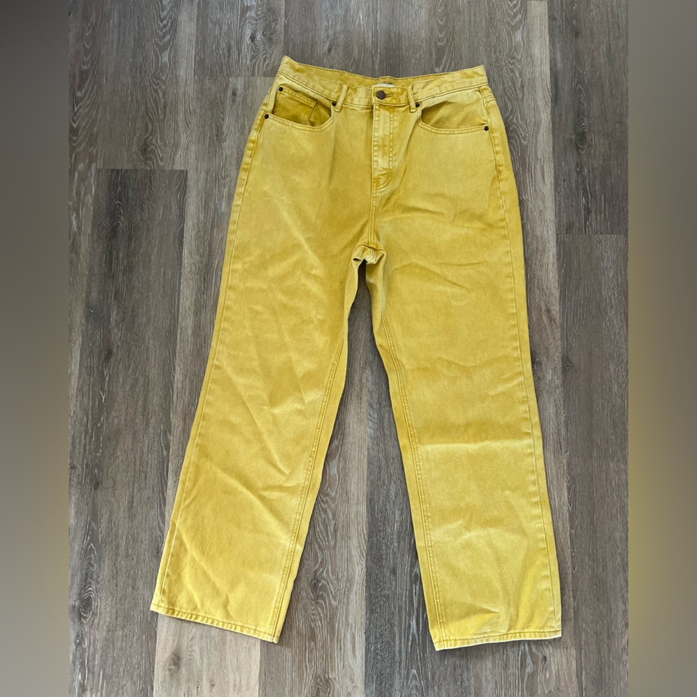 BDG Garment Dyed Baggy Fit Jeans Men's 28 x 30 Yellow Loose Y2K Skater High Rise